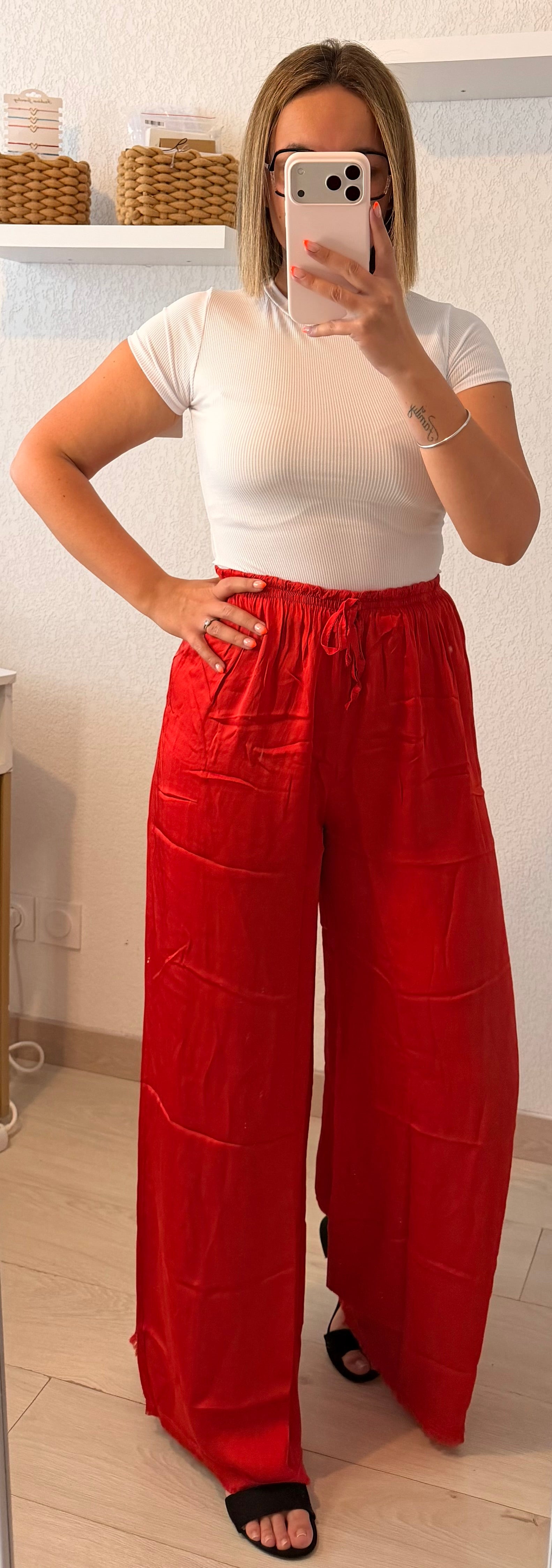 PANTALON LEA - ROUGE