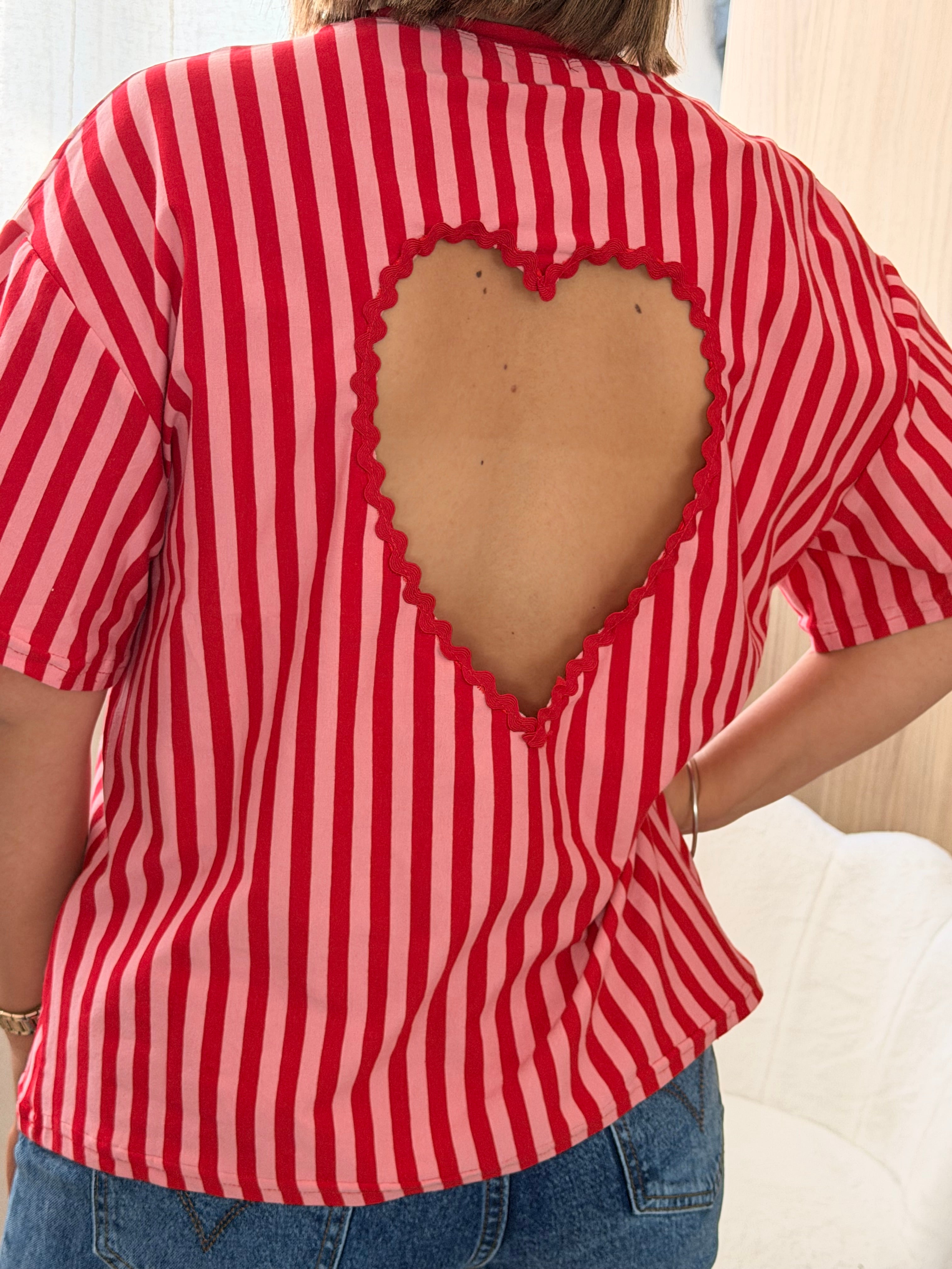 T-SHIRT COEUR - ROUGE