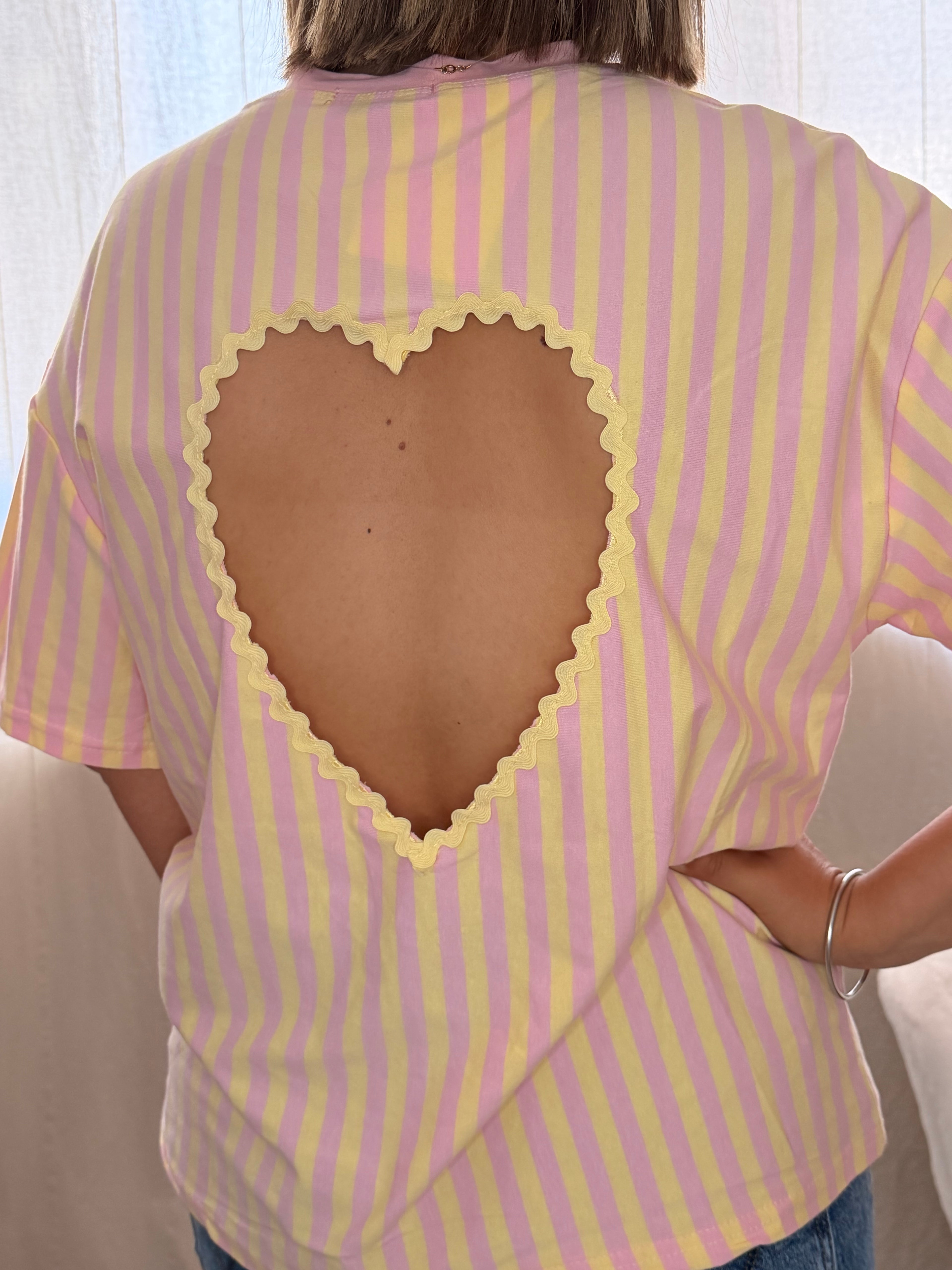 T-SHIRT COEUR - JAUNE