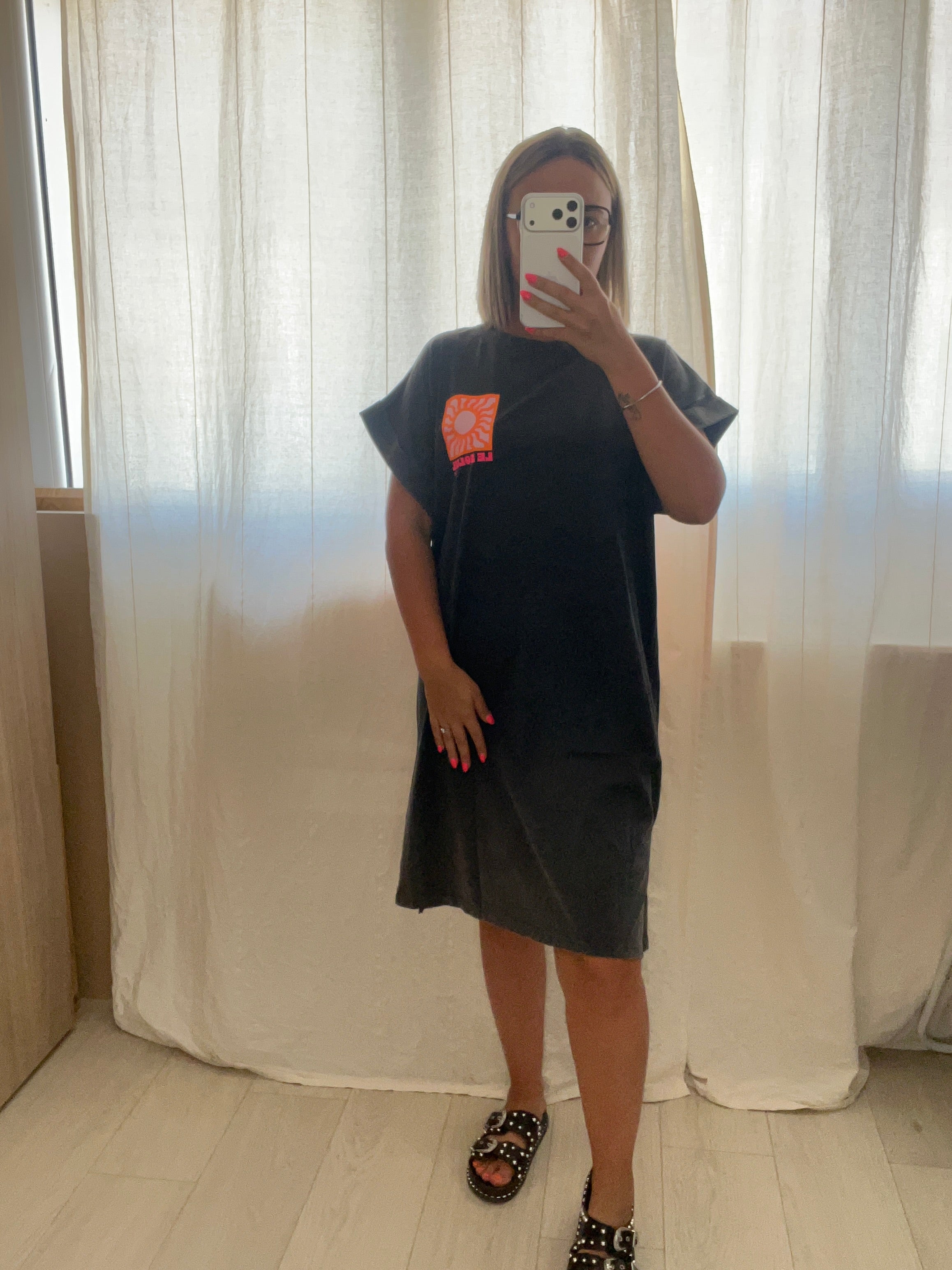 ROBE T-SHIRT SOLEIL - NOIR