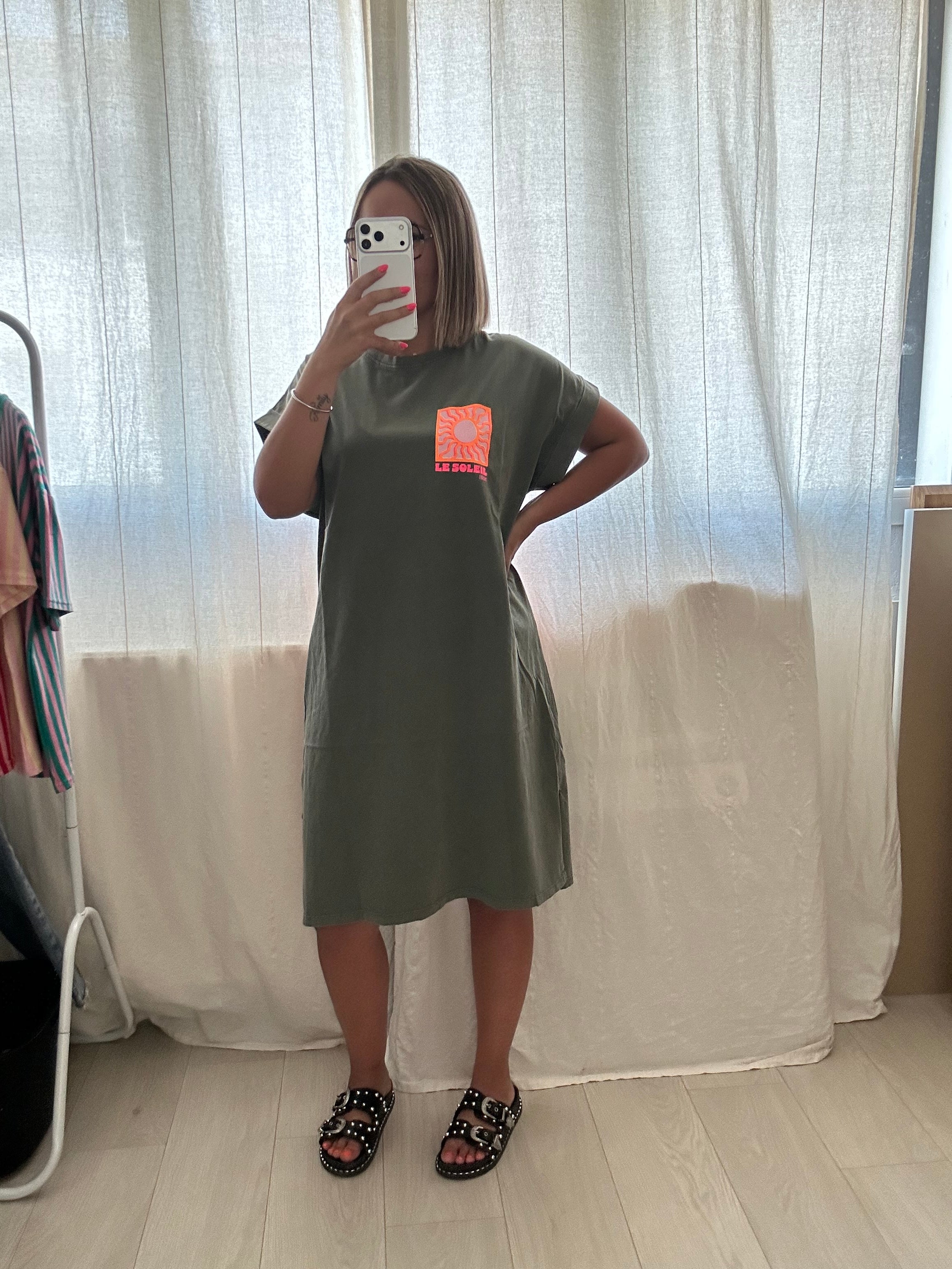 ROBE T-SHIRT SOLEIL - KAKI