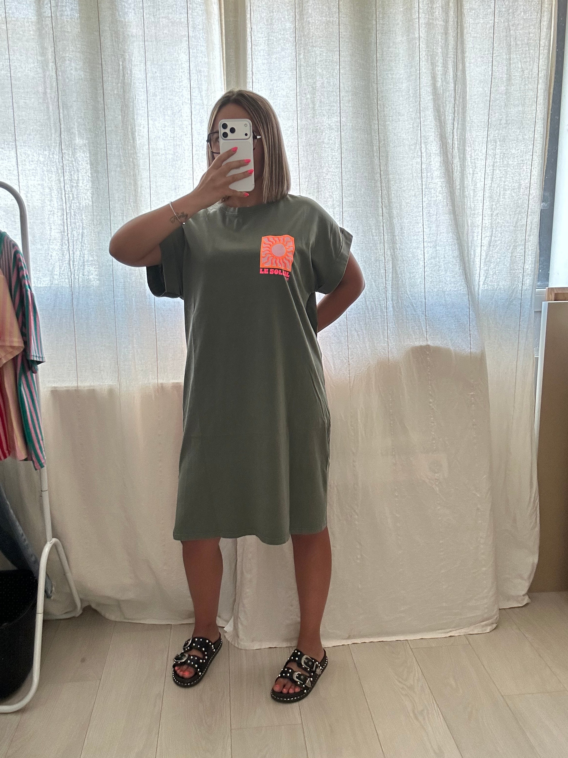 ROBE T-SHIRT SOLEIL - KAKI