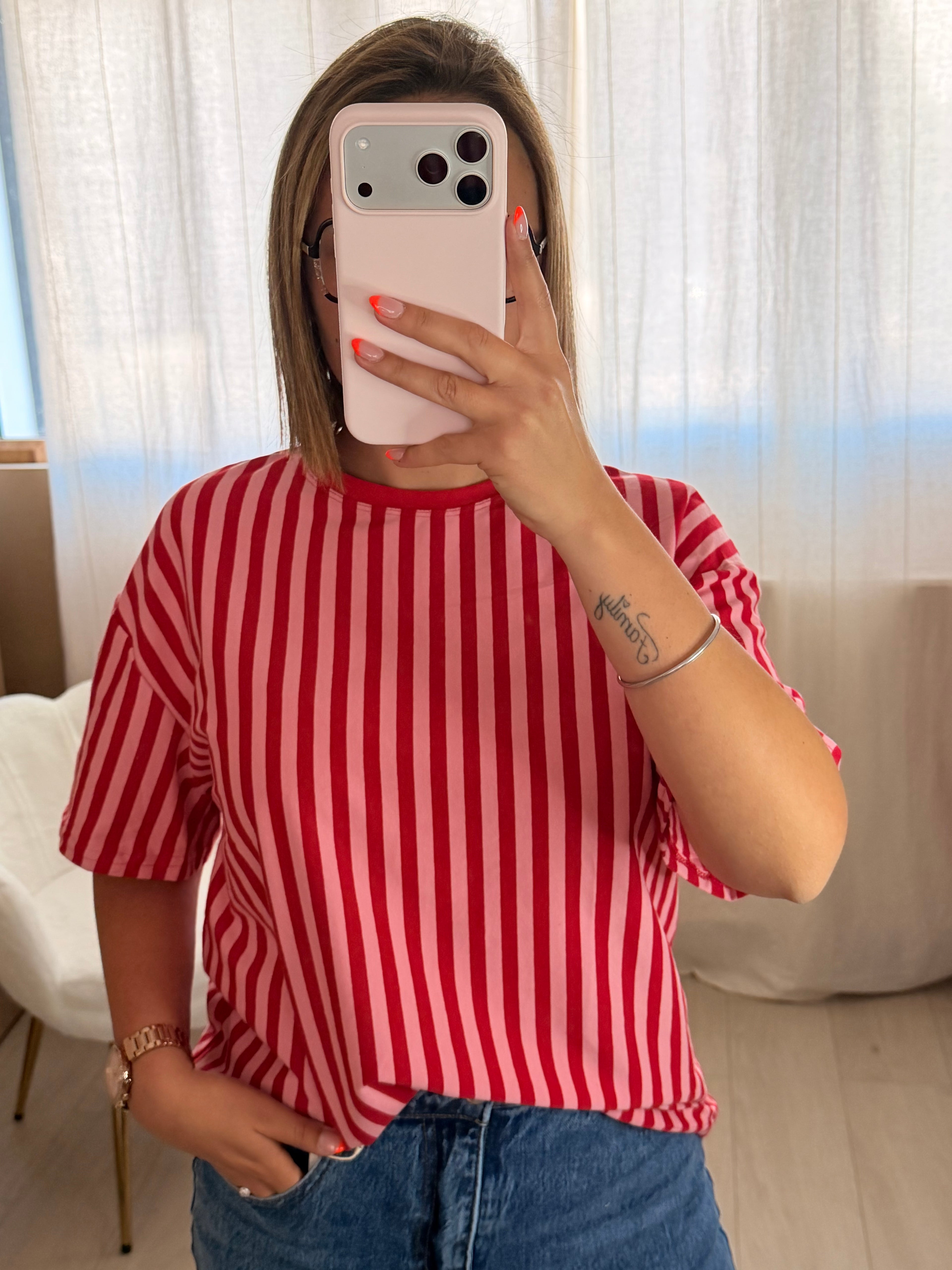 T-SHIRT COEUR - ROUGE
