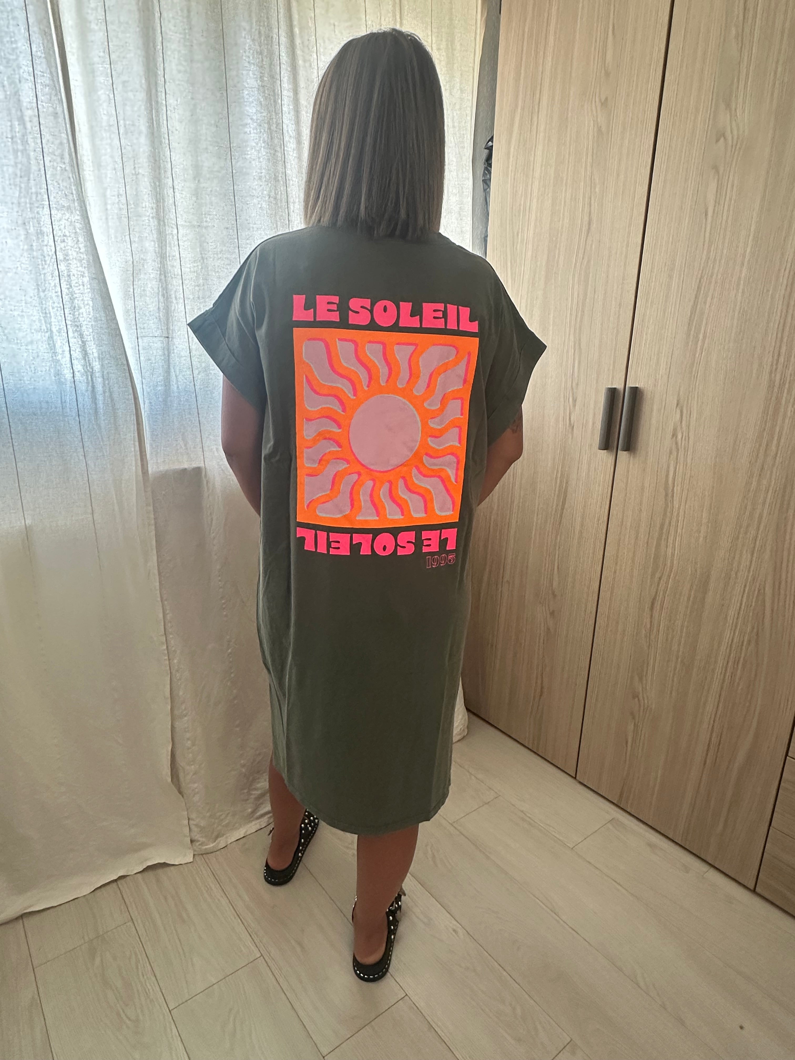 ROBE T-SHIRT SOLEIL - KAKI